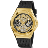Guess Asteria Multifunction Gold Dial Black Rubber Strap Watch For Women - GW0620L2 Authentic Buy Shop Now