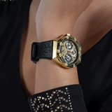 Guess Asteria Multifunction Gold Dial Black Rubber Strap Watch For Women - GW0620L2 Authentic Buy Shop Now