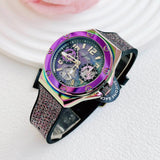Guess Multifunction Analog Purple Dial Black Rubber Strap Watch For Women - GW0620L4 Authentic Buy Shop Now