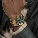 Guess Trend Analog Green Dial Gold Steel Strap Watch For Men - GW0624G2 Authentic Buy Shop Now