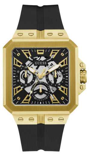 Guess Leo Multifunction Black Dial Black Silicone Strap Watch For Men - GW0637G2 Authentic Buy Shop Now