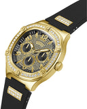 Guess Duke Crystals Black Dial Black Silicone Strap Watch For Men - GW0641G2 Authentic Buy Shop Now