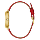 Guess Trend Dragon Gold Dial Red Leather Strap Watch For Women - GW0646L1 Authentic Buy Shop Now