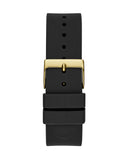 Guess Cubed Analog Gold Dial Black Silicone Strap Watch For Women - GW0665L1 Authentic Buy Shop Now