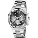 Guess Equity Analog Black Dial Silver Steel Strap Watch For Men - GW0703G1 Authentic Buy Shop Now