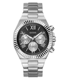 Guess Equity Analog Black Dial Silver Steel Strap Watch For Men - GW0703G1 Authentic Buy Shop Now
