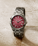 Guess Asset Quartz Red Dial Black Steel Strap Watch For Men - GW0575G5 Authentic Buy Shop Now