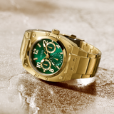 Guess Trend Analog Green Dial Gold Steel Strap Watch For Men - GW0624G2 Authentic Buy Shop Now