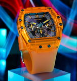 Guess Phoenix Multifunction Black Dial Orange Rubber Strap Watch For Men - GW0203G10 Authentic Buy Shop Now