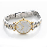 Emporio Armani Gianni T Bar Analog White Dial Two Tone Steel Strap Watch For Women - AR2076 Authentic Buy Shop Now