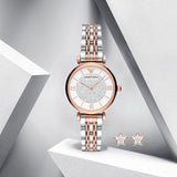 Emporio Armani Gianni T Bar Quartz White Dial Two Tone Steel Strap Watch For Women - AR80035 Authentic Buy Shop Now