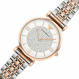 Emporio Armani Gianni T Bar Quartz White Dial Two Tone Steel Strap Watch For Women - AR80035 Authentic Buy Shop Now