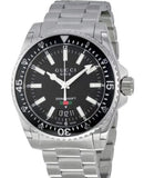 Gucci Dive Quartz Black Dial Silver Steel Strap Watch For Men - YA136301 Authentic Buy Shop Now