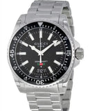Gucci Dive Quartz Black Dial Silver Steel Strap Watch For Men - YA136301A Authentic Buy Shop Now