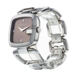 Gucci G Gucci Brown Dial Silver Steel Strap Watch For Women - YA125401 Authentic Buy Shop Now