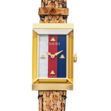 Gucci G-Frame Mother of Pearl Dial Brown Leather Snakeskin Strap Watch For Women - YA147402 Authentic Buy Shop Now