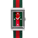 Gucci G-Frame Mother of Pearl Dial Two Tone Nylon Strap Watch For Women - YA147404 Authentic Buy Shop Now