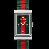 Gucci G-Frame Mother of Pearl Dial Two Tone Nylon Strap Watch For Women - YA147404 Authentic Buy Shop Now