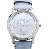 Gucci G Timeless Automatic Mother of Pearl Dial Blue Leather Strap Watch For Women - YA1264113 Authentic Buy Shop Now
