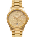 Gucci G Timeless Gold Dial Gold Steel Strap Unisex Watch - YA126461 Authentic Buy Shop Now