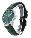 Gucci G-Timeless Mother of Pearl Green Dial Green Leather Strap Watch For Women - YA1264042 Authentic Buy Shop Now