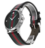 Gucci G Timeless Quartz Black Dial Multicolored Black Leather Strap Watch For Men - YA1264079 Authentic Buy Shop Now