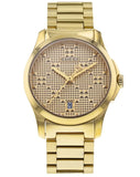 Gucci G Timeless Gold Dial Gold Steel Strap Watch For Women - YA126553 Authentic Buy Shop Now