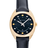 Gucci GG2570 Quartz Black Dial Black Leather Strap Watch For Women - YA142408 Authentic Buy Shop Now