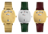 Gucci Grip Yellow Gold Dial Maroon Leather Strap Unisex Watch - YA157411 Authentic Buy Shop Now