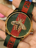 Gucci G Timeless Quartz Green & Red Dial Green & Red NATO Strap Watch For Men - YA126487A Authentic Buy Shop Now