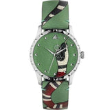 Gucci G Timeless Le Marche Des Merveilles Green Dial Green Leather Strap Watch for Women - YA1264081 Authentic Buy Shop Now