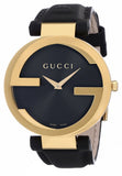 Gucci Interlocking G Grammy Special Edition Black Dial Black Leather Strap Watch for Women - YA133312 Authentic Buy Shop Now