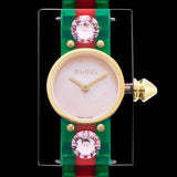 Gucci Vintage Web Pink Mother of Pearl Dial Two Tone Plastic Strap Watch For Women - YA143525 Authentic Buy Shop Now