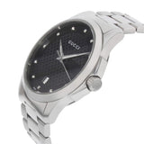 Gucci G Timeless Diamonds Black Dial Silver Steel Strap Watch For Men - YA126456 Authentic Buy Shop Now