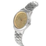 Gucci G Timeless Quartz Gold Dial Silver Steel Strap Watch for Women - YA1265035 Authentic Buy Shop Now