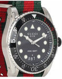 Gucci Dive Black Dial Red & Green Nylon Strap Watch For Men - YA136209 Authentic Buy Shop Now