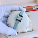 Gucci G-Frame Pastel Blue Mother of Pearl Dial Blue Leather Strap Watch For Women - YA128531 Authentic Buy Shop Now