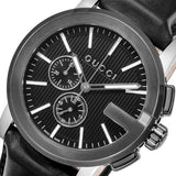 Gucci G Chrono Black Dial Black Leather Strap Watch For Men - YA101205 Authentic Buy Shop Now