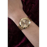 Guess Crystalline Diamonds Gold Dial Gold Steel Strap Watch for Women - GW0114L2 Authentic Buy Shop Now