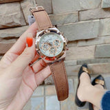 Guess Analog Multifunction White Dial Brown Leather Strap Watch for Men - GW0262G3 Authentic Buy Shop Now