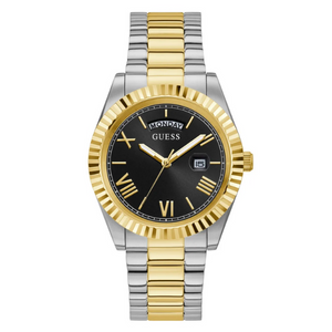 Guess Connoisseur Black Dial Two Tone Steel Strap Watch for Men - GW0265G5 Authentic Buy Shop Now