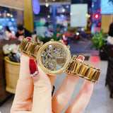 Guess Solstice Diamonds Gold Dial Gold Steel Strap Watch for Women - GW0403L2 Authentic Buy Shop Now