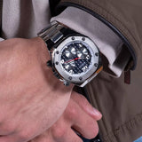 Guess Empire Quartz Black Dial Silver Steel Strap Watch For Men - GW0489G1 Authentic Buy Shop Now