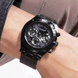 Guess Continental Chronograph Black Dial Black Mesh Strap Watch For Men - GW0582G3 Authentic Buy Shop Now