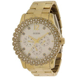 Guess Dazzler Diamonds Silver Dial Gold Steel Strap Watch for Women - W0335L2 Authentic Buy Shop Now