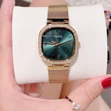 Guess Quartz Green Dial Gold Mesh Strap Watch For Women - GW0354L5 Authentic Buy Shop Now