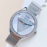 Guess Tri Glitz Quartz Silver Dial Silver Mesh Bracelet Watch For Women - W1142L1 Authentic Buy Shop Now
