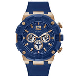 Guess Navigator Chronograph Blue Dial Blue Rubber Strap Watch for Men - GW0264G4 Authentic Buy Shop Now