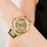 Guess Madison Diamonds Gold Dial Gold Steel Strap Watch for Women - W0637L2 Authentic Buy Shop Now