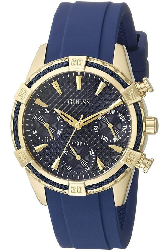 Guess Catalina Blue Gold Tone Blue Silicone Strap Watch For Women - W0562L2 Authentic Buy Shop Now